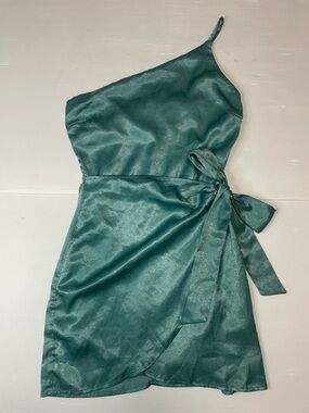 Lucy in The Sky Satin Wrap Dress in Sage Size XS S